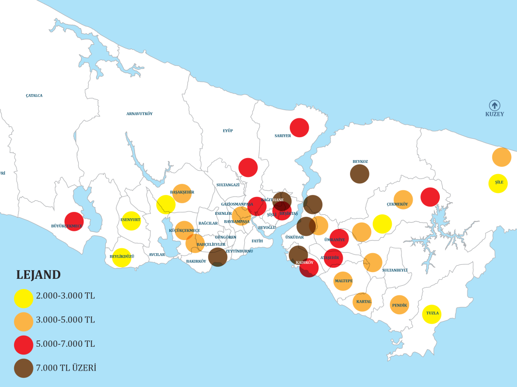 Şehrin bağlantı yollarına yakın bölgelerinde ve büyük projelerin geliştirildiği yerlerde markalı konutların satış hızlarının daha yüksek olduğu görülmektedir. Resim.