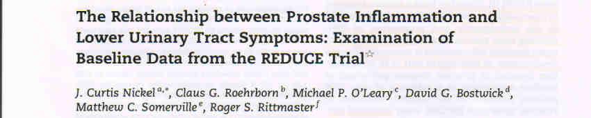 İNFLAMASYON-KLİNİK BPH/AÜSS İLİŞKİSİ Halen devam etmekte olan REDUCE (Reduction by DUtasteride of prostat Cancer Events) çalışması AÜSS ile histolojik prostat inflamasyonu/prostatit arasındaki