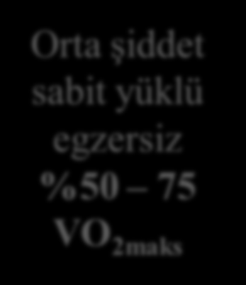 Termonötral ortamda Orta şiddet sabit yüklü egzersiz %50 75 VO 2maks Kalp atım hacmi (SV) normale döner Nabız yüksek kalır Kalp