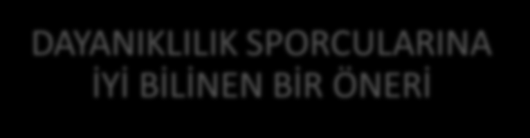 DAYANIKLILIK SPORCULARINA İYİ BİLİNEN BİR ÖNERİ MÜSABAKA ve ANTRENMAN VERİMİNİ ARTTIRMAK İÇİN GLİKOJEN DEPOLARI DOLU TUTULMALI American Dietetic