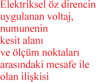 Elektriksel öz direnç ρ ise numune geometrisinden