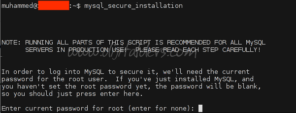 kurulumun bir aşamasında size mysql root kullanıcısı için şifre tanımlamanız istenecektir. mysql'i daha güvenli hale getirmek için aşağıdaki adımları uyguluyoruz.