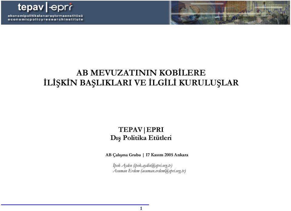 Çalışma Grubu 17 Kasım 2005 Ankara İpek Aydın (ipek.