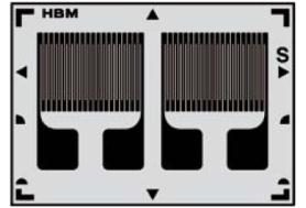 Şekil 3.10 : Doğrusal tip strain-gauge. 3.3.3.2 Çiftli doğrusal tip strain-gaugeler Birbirlerine paralel ve doğrusal bir şekilde duran iki adet folyodan oluşan straingauge tipidir.