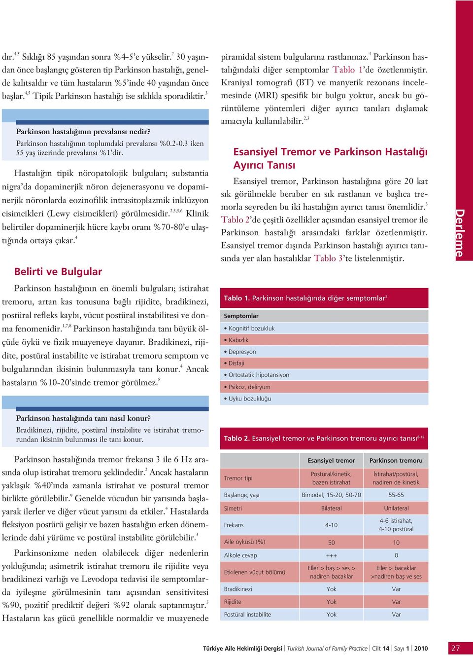 Hastal n tipik nöropatolojik bulgular ; substantia nigra da dopaminerjik nöron dejenerasyonu ve dopaminerjik nöronlarda eozinofilik intrasitoplazmik inklüzyon cisimcikleri (Lewy cisimcikleri)