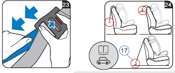 7-Oto koltuğu üzerine ağırlığınızı veriniz (koltuğun üzerine diz çökünüz). Bu işlemi yaparken aynı zamanda verevine ayarladığınız kemeri çekerek iyice geriniz. 4.3.Grup 2 (15.