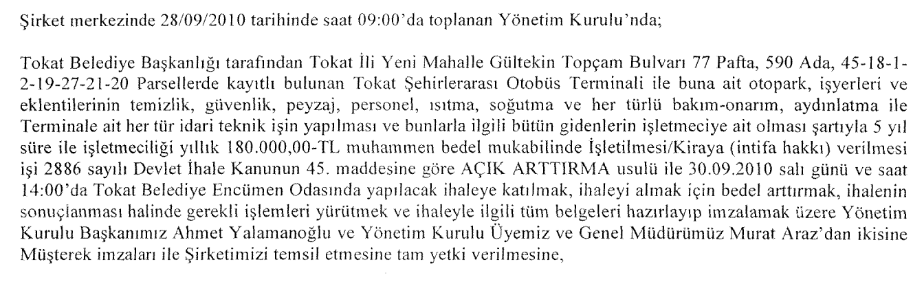 G. DĠĞER ÖZEL DURUMLAR 1. Kurulumuz kaydında bulunan ve hisse senetleri ĠMKB de iģlem görmeyen UzertaĢ Boya Sanayi ve Ticaret A.ġ. nin 29.09.