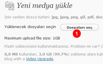 32 farklı türde dosyalar ekleme (İzin verilen dosya türleri: jpg, jpeg, png, gif, pdf, doc, ppt, odt, pptx, docx, pps, ppsx, xls, xlsx) anket ekleme Medya kütüphanesini kullanma Wordpress in yönetim