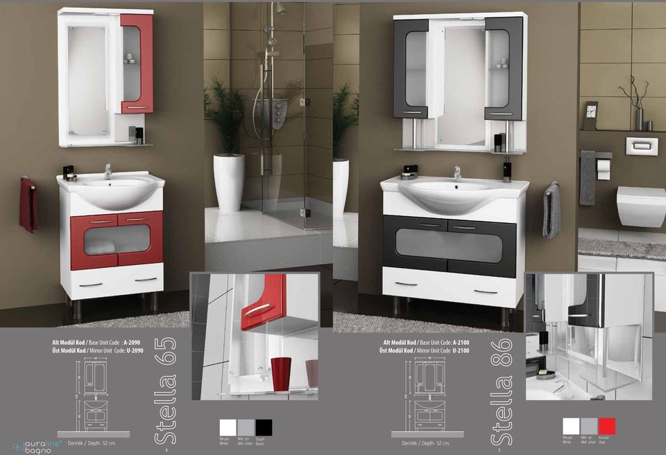 Modül Kod / Mirror Unit Code U2100 Beyaz Met.