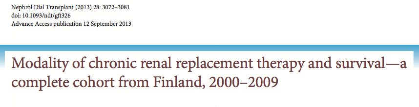 Diyaliz hastalarında sağkalım Finlandiya 2000-2009