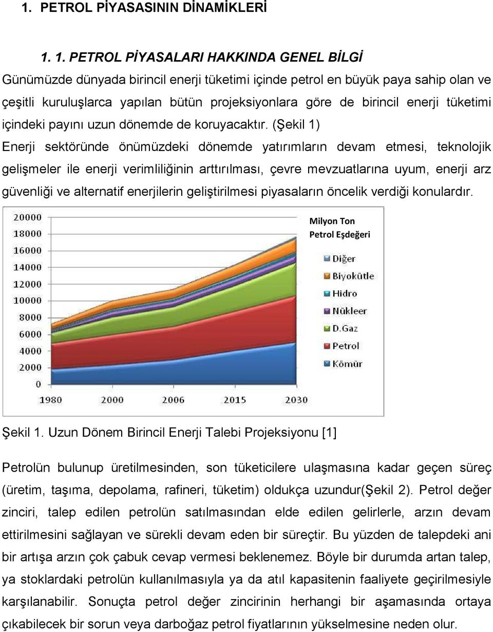 enerji tüketimi içindeki payını uzun dönemde de koruyacaktır.