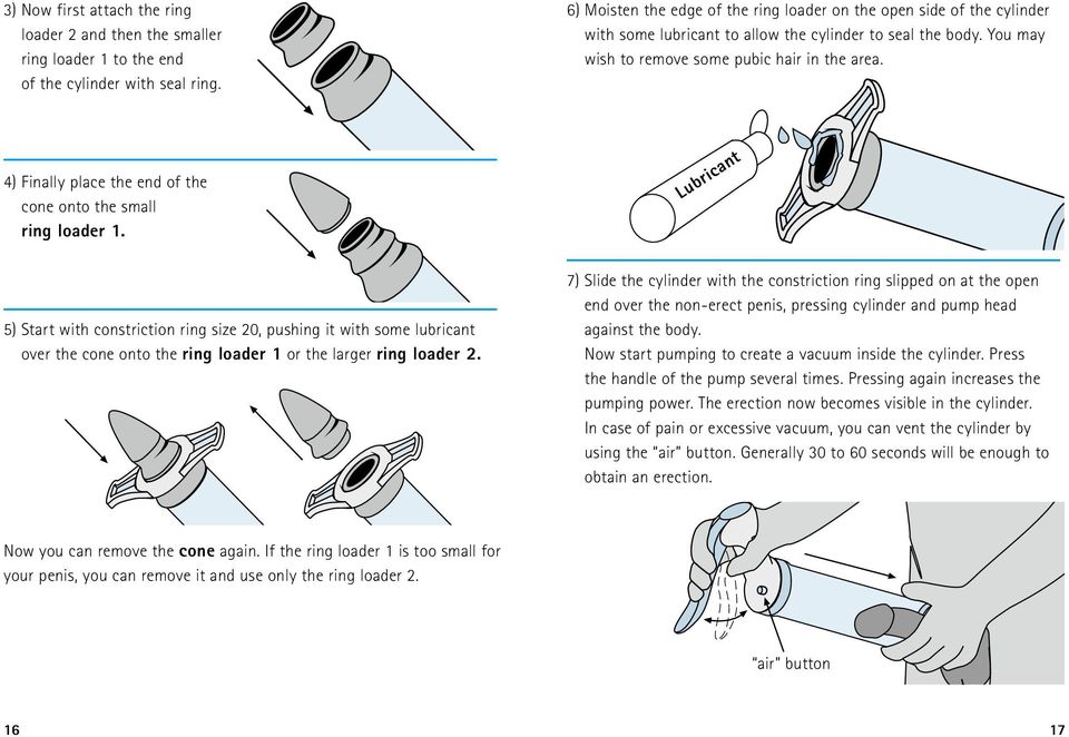 4) Finally place the end of the cone onto the small ring loader 1.