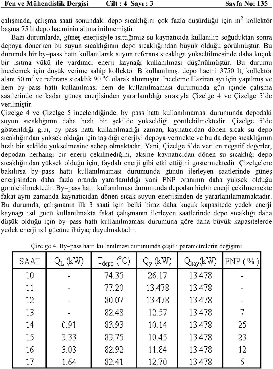 Bu durumda bir by pass hattı kullanılarak suyun referans sıcaklığa yükseltilmesinde daha küçük bir ısıtma yükü ile yardımcı enerji kaynağı kullanılması düşünülmüştür.