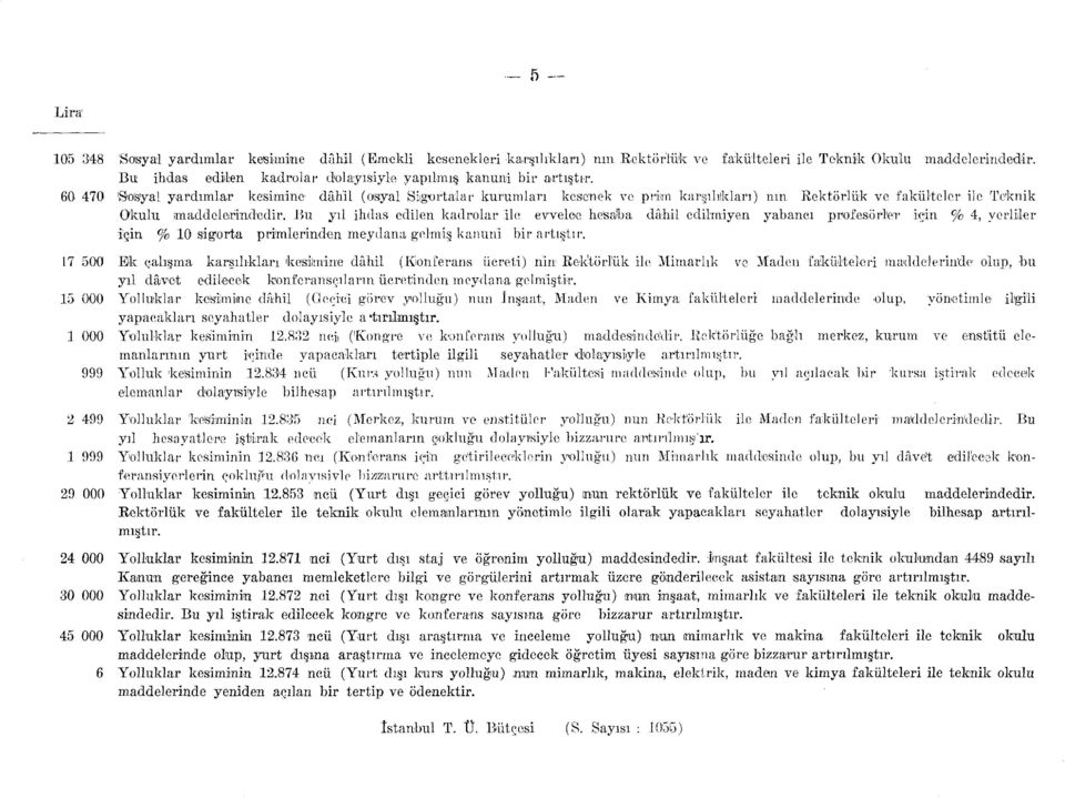 Bu yıl ihdas edilen kadrolar ile evvelce hesaîba dâhil edilmiyen yab için % 0 sigorta primlerinden meydana gelmiş kanuni bir artıştır.