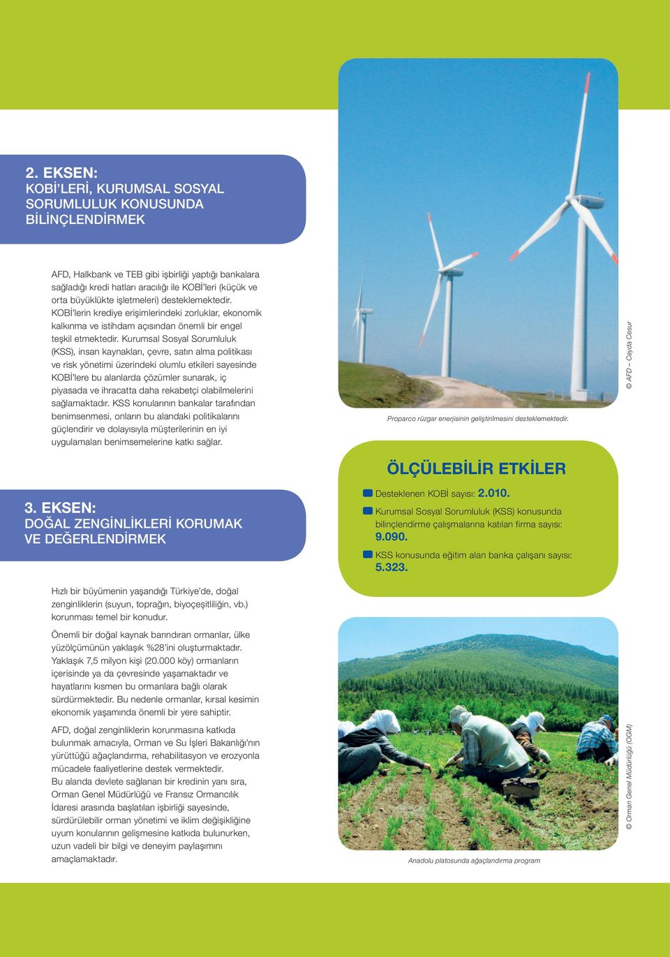 Kurumsal Sosyal Sorumluluk (KSS), insan kaynakları, çevre, satın alma politikası ve risk yönetimi üzerindeki olumlu etkileri sayesinde KOBİ lere bu alanlarda çözümler sunarak, iç piyasada ve