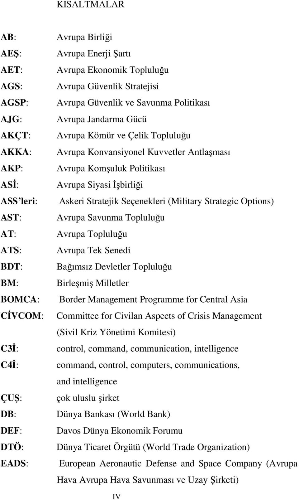 Avrupa Siyasi Đşbirliği Askeri Stratejik Seçenekleri (Military Strategic Options) Avrupa Savunma Topluluğu Avrupa Topluluğu Avrupa Tek Senedi Bağımsız Devletler Topluluğu Birleşmiş Milletler Border