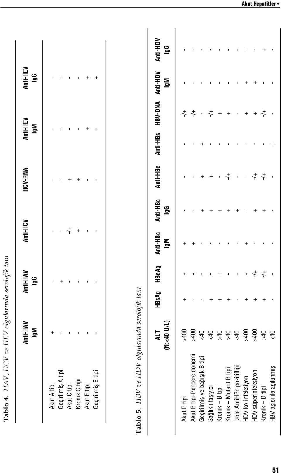 C tipi - - + + - - Akut E tipi - - - - + + Geçirilmifl E tipi - - - - - + Tablo 5.