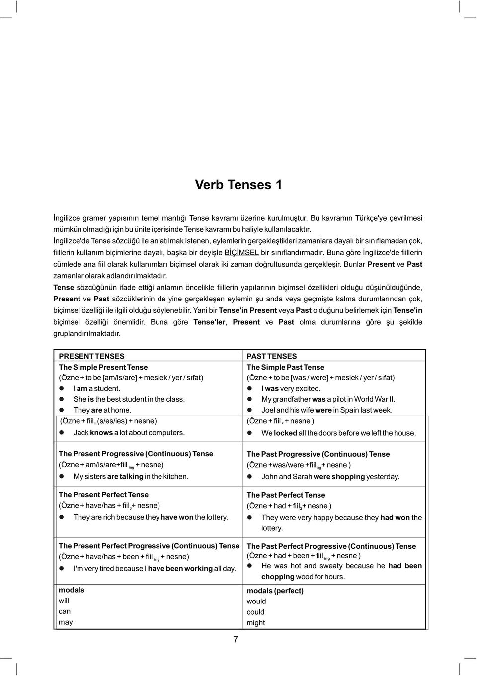 Buna göre İngiizce'de fiierin cümede ana fii oarak kuanımarı biçimse oarak iki zaman doğrutusunda gerçekeşir. Bunar Present ve Past zamanar oarak adandırımaktadır.