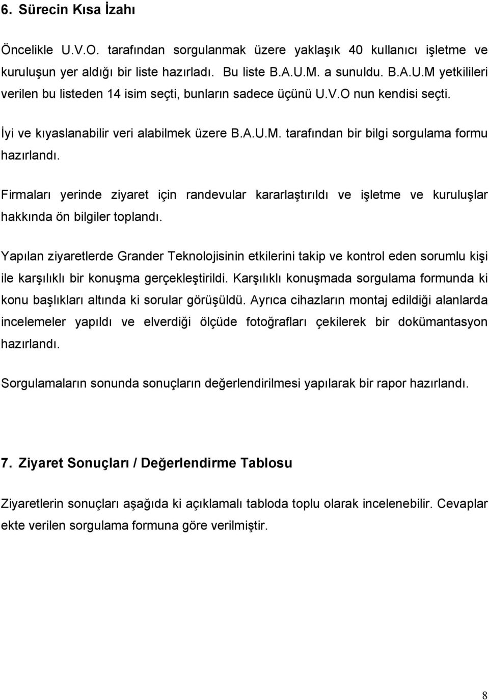 Firmaları yerinde ziyaret için randevular kararlaştırıldı ve işletme ve kuruluşlar hakkında ön bilgiler toplandı.