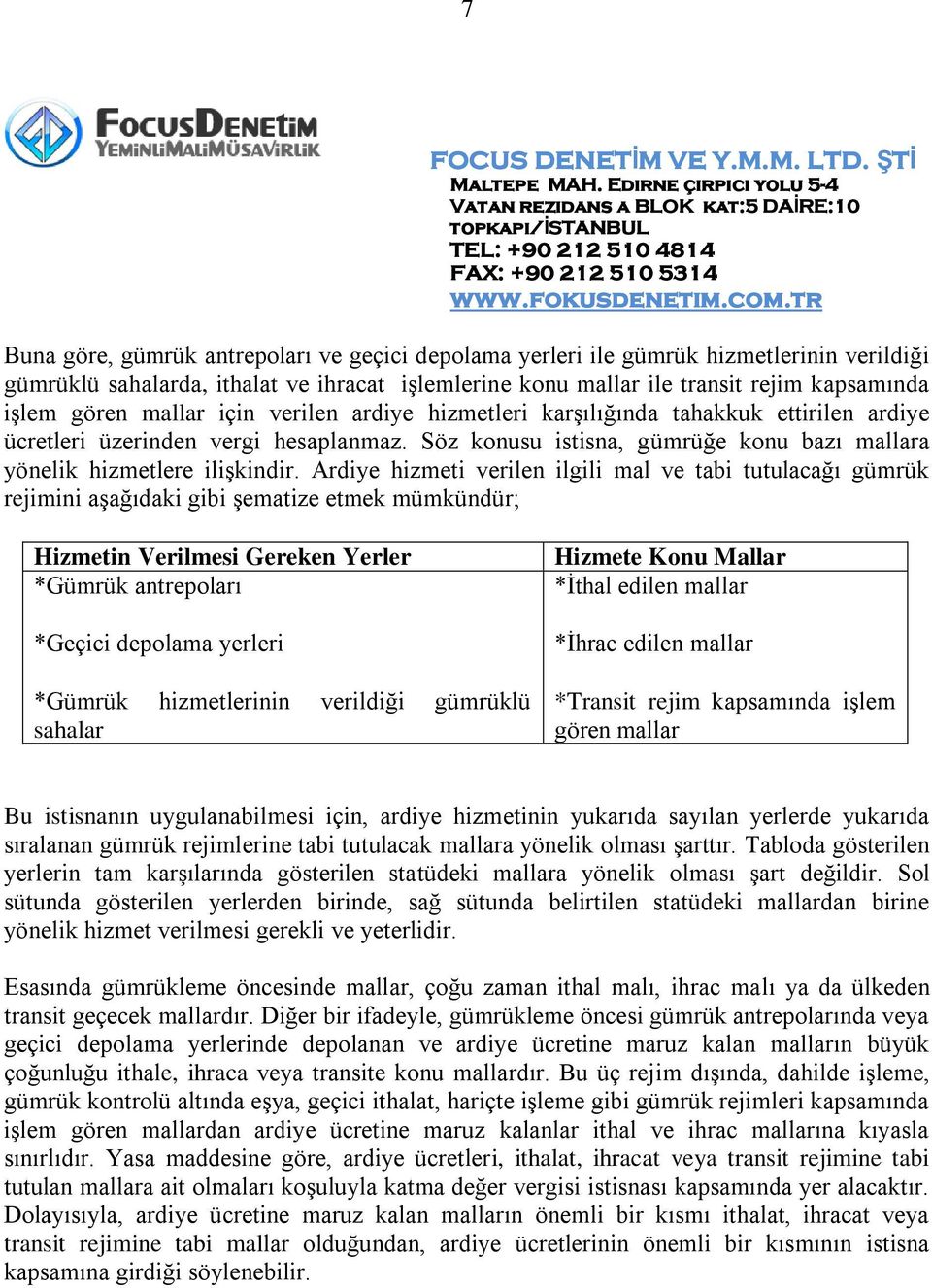 Ardiye hizmeti verilen ilgili mal ve tabi tutulacağı gümrük rejimini aşağıdaki gibi şematize etmek mümkündür; Hizmetin Verilmesi Gereken Yerler *Gümrük antrepoları *Geçici depolama yerleri *Gümrük