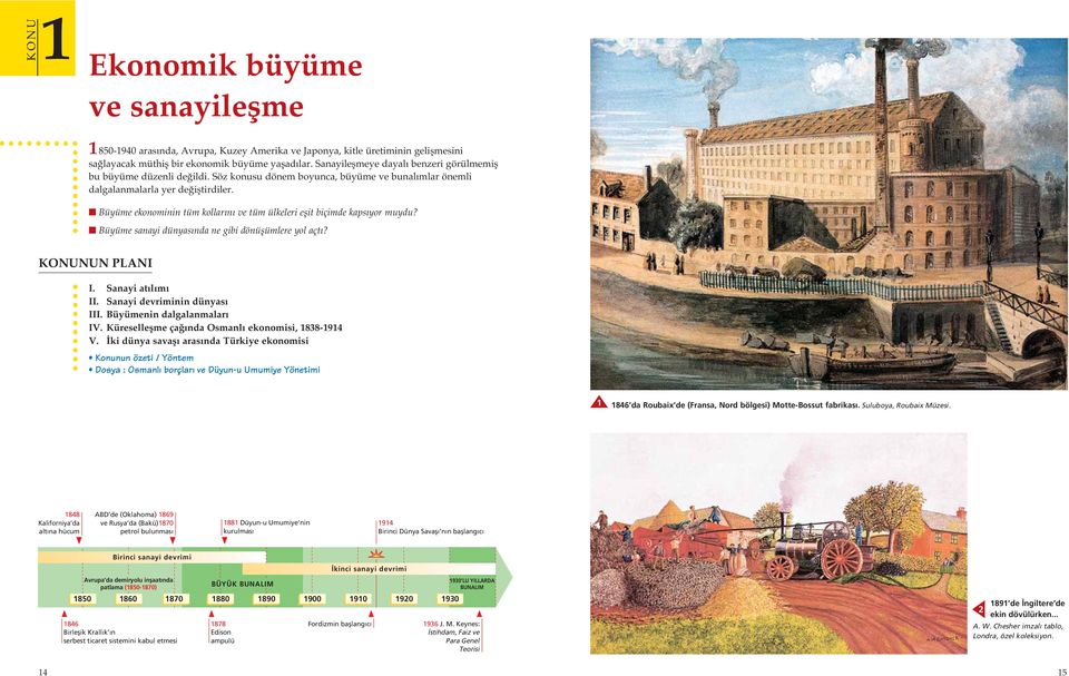 n Büyüme ekonominin tüm kollar n ve tüm ülkeleri eflit biçimde kaps yor muydu? n Büyüme sanayi dünyas nda ne gibi dönüflümlere yol açt? KONUNUN PLANI I. Sanayi at l m II. Sanayi devriminin dünyas III.