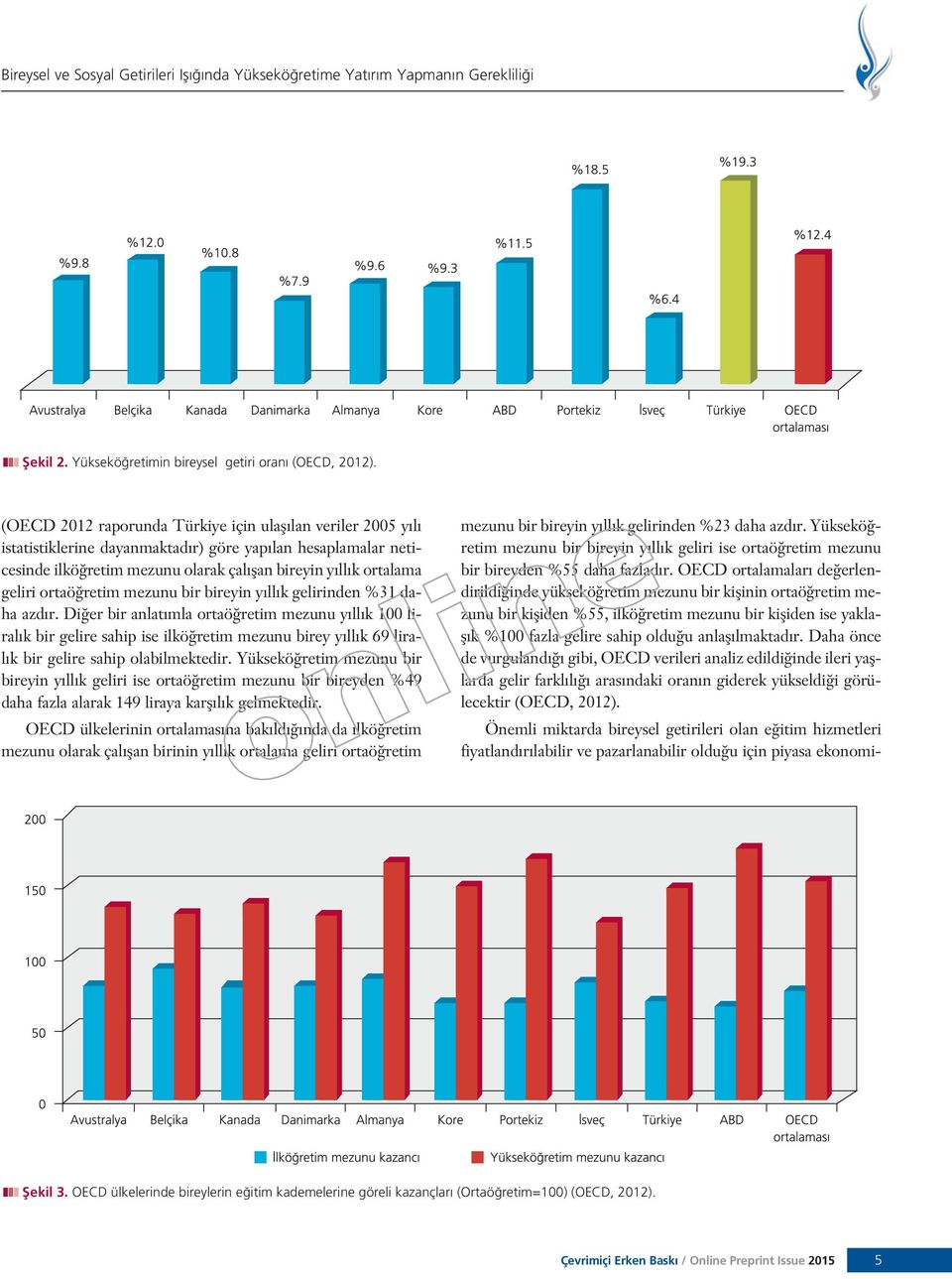 ortaö retim mezunu bir bireyin y ll k gelirinden %31 daha azd r.