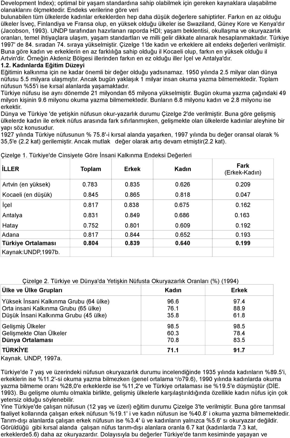 Farkın en az olduğu ülkeler İsveç, Finlandiya ve Fransa olup, en yüksek olduğu ülkeler ise Swaziland, Güney Kore ve Kenya'dır (Jacobson, 1993).