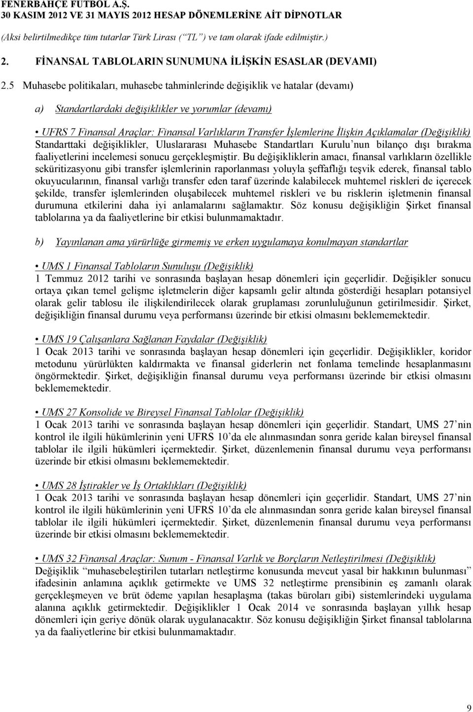 İlişkin Açıklamalar (Değişiklik) Standarttaki değişiklikler, Uluslararası Muhasebe Standartları Kurulu nun bilanço dışı bırakma faaliyetlerini incelemesi sonucu gerçekleşmiştir.