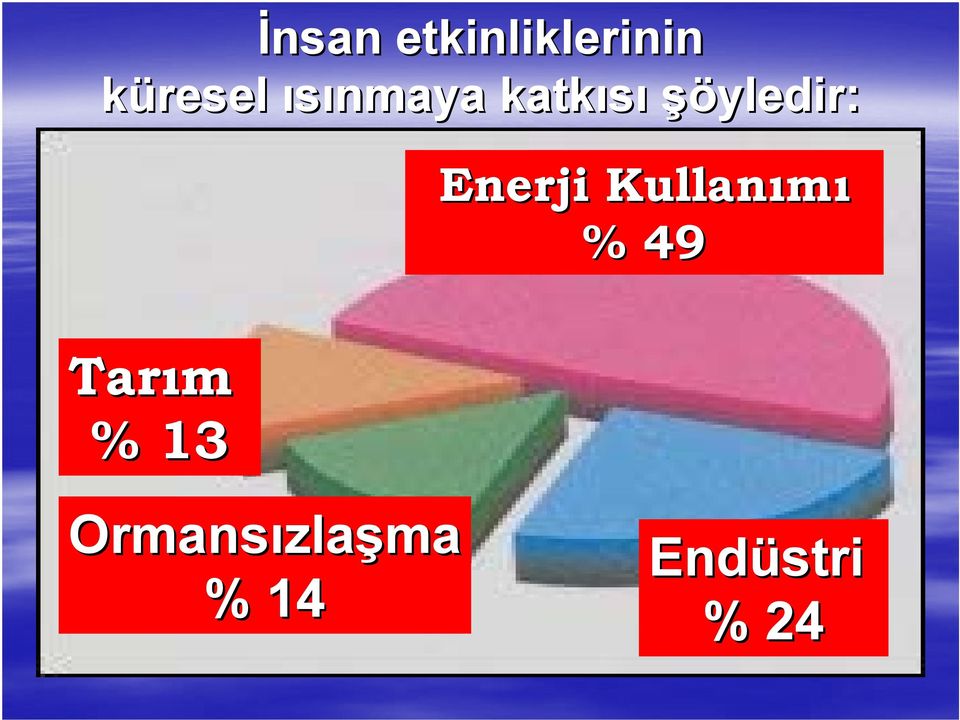 Enerji Kullanımı % 49 Tarım %