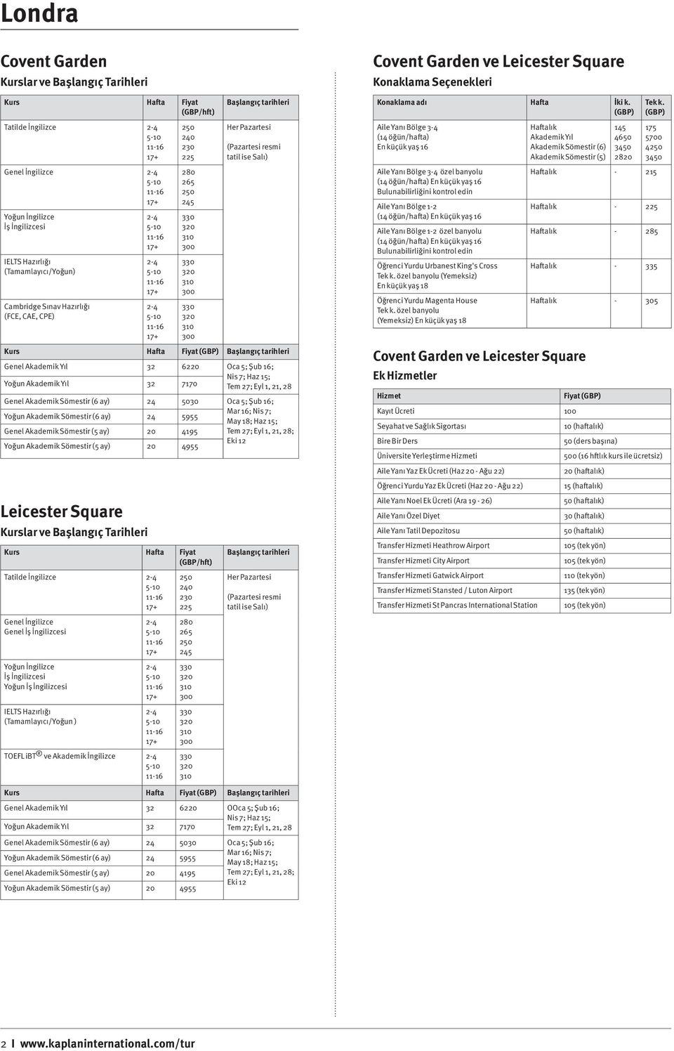 Sömestir (6 ay) 5030 Oca 5; Şub 16; Yoğun Akademik Sömestir (6 ay) 5955 Mar 16; Nis 7; May 18; Haz 15; Genel Akademik Sömestir (5 ay) 20 4195 Tem 27; Eyl 1, 21, 28; Yoğun Akademik Sömestir (5 ay) 20