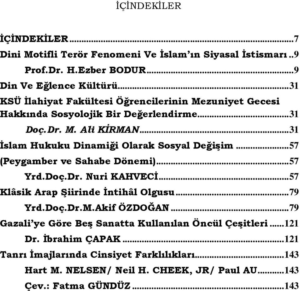 .. 31 İslam Hukuku Dinamiği Olarak Sosyal Değişim... 57 (Peygamber ve Sahabe Dönemi)... 57 Yrd.Doç.Dr. Nuri KAHVECİ... 57 Klâsik Arap Şiirinde İntihâl Olgusu... 79 Yrd.