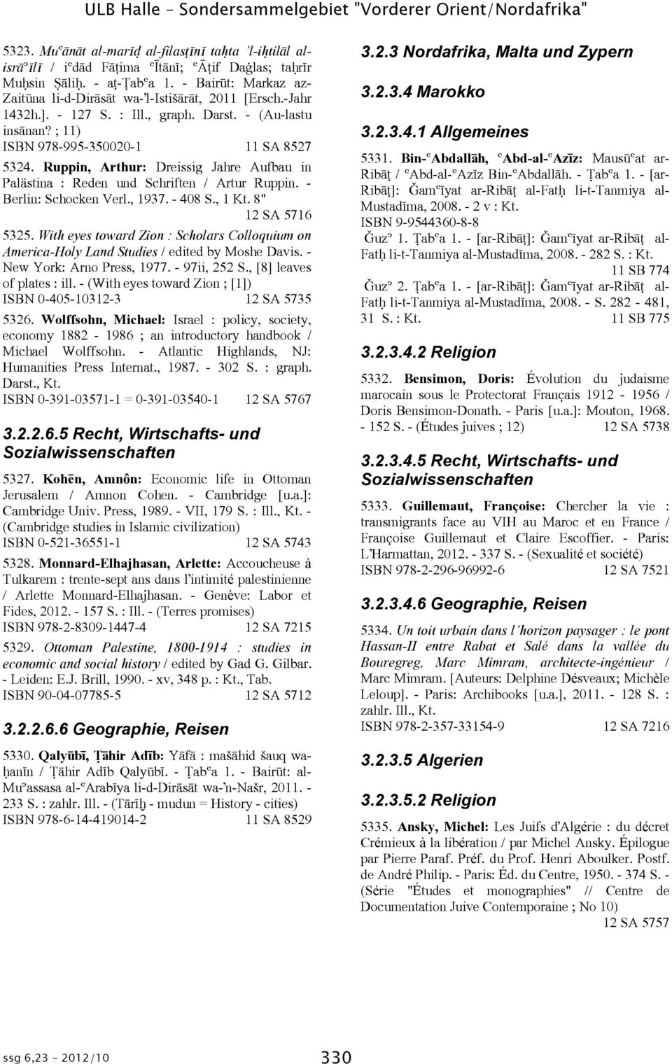 Ruppin, Arthur: Dreissig Jahre Aufbau in Palästina : Reden und Schriften / Artur Ruppin. - Berlin: Schocken Verl., 1937. - 408 S., 1 Kt. 8" 12 SA 5716 5325.