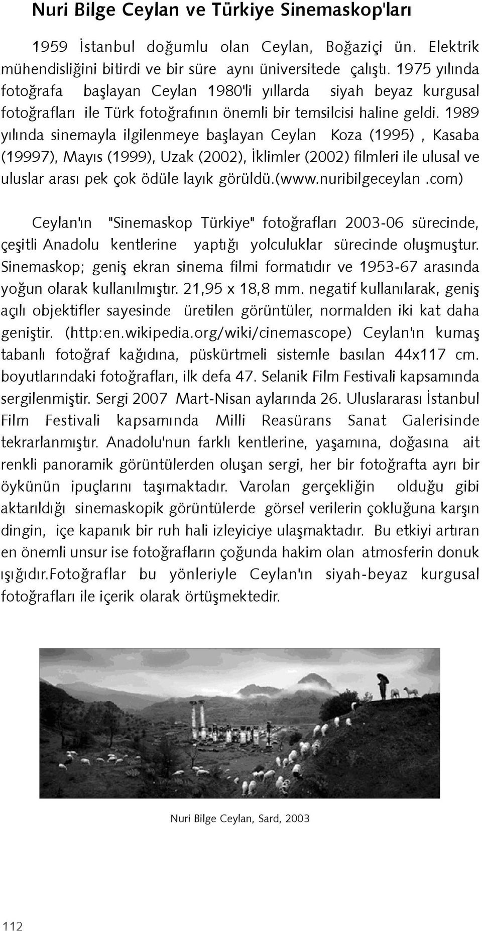 1989 yýlýnda sinemayla ilgilenmeye baþlayan Ceylan Koza (1995), Kasaba (19997), Mayýs (1999), Uzak (2002), Ýklimler (2002) filmleri ile ulusal ve uluslar arasý pek çok ödüle layýk görüldü.(www.