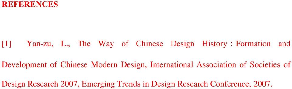 Development of Chinese Modern Design, International