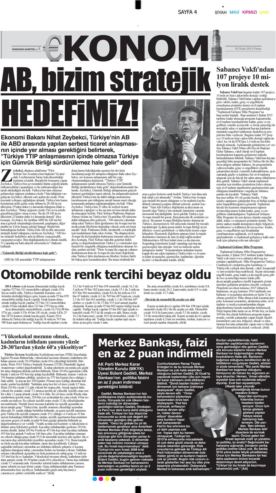 gerektiğini bildirdi Gedikli, Merkez Bankası'nın faiz politikalarına ilişkin açıklamalarda bulundu.