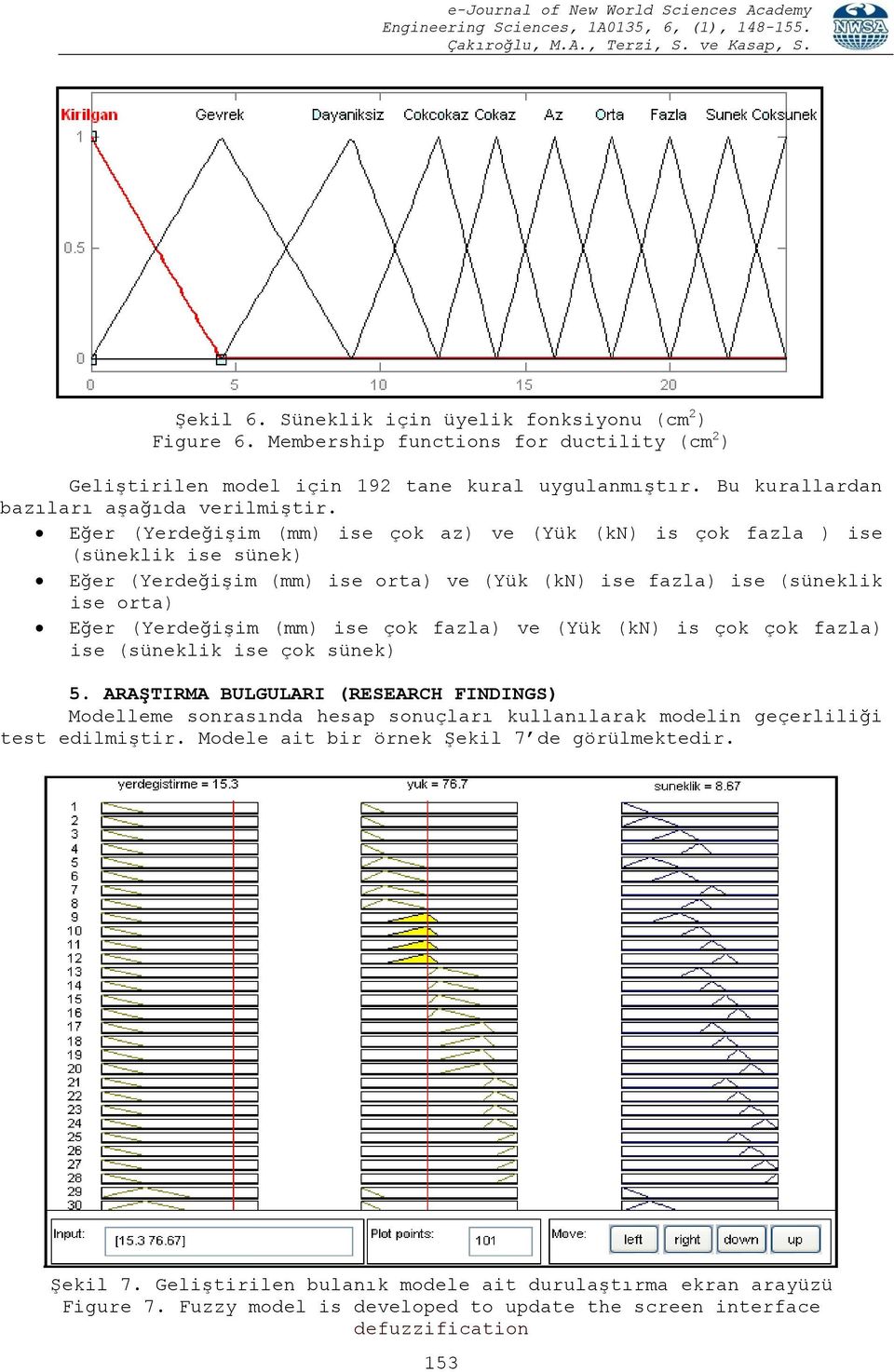 Eğer (Yerdeğişim (mm) ise çok az) ve (Yük (kn) is çok fazla ) ise (süneklik ise sünek) Eğer (Yerdeğişim (mm) ise orta) ve (Yük (kn) ise fazla) ise (süneklik ise orta) Eğer (Yerdeğişim (mm) ise çok