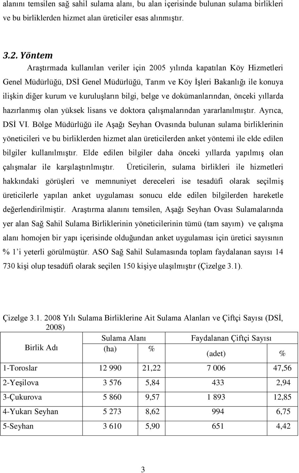 bilgi, belge ve dokümanlarından, önceki yıllarda hazırlanmış olan yüksek lisans ve doktora çalışmalarından yararlanılmıştır. Ayrıca, DSİ VI.