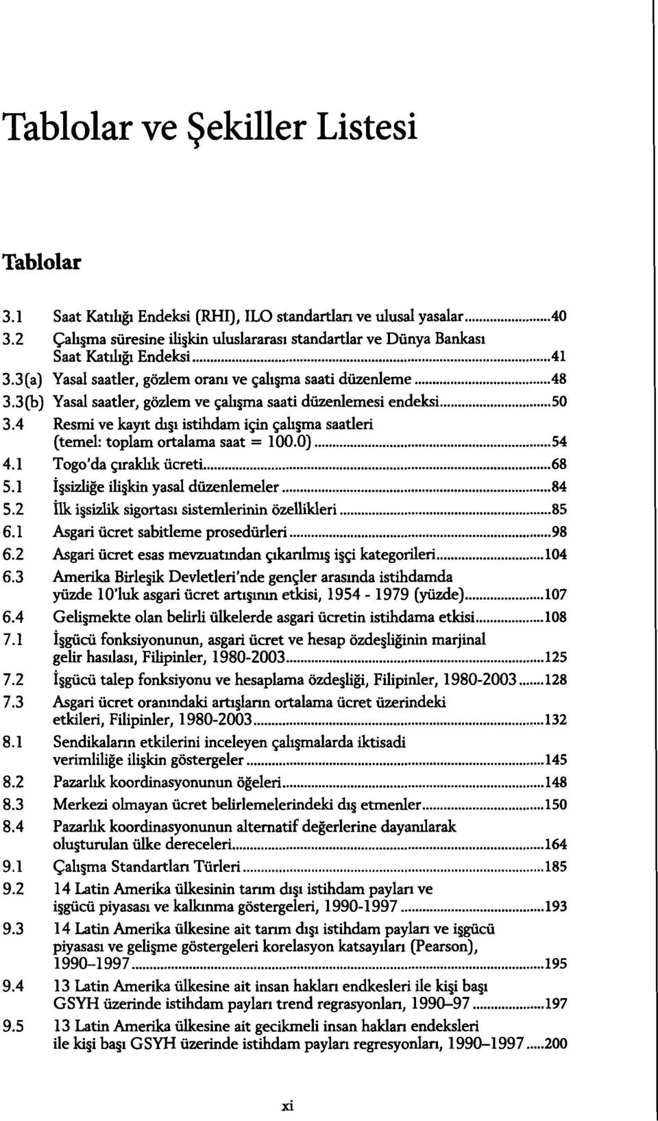 3(b) Yasal saatler, gozlem ve çali ma saati düzenlemesi endeksi 50 3.4 Resmi ve kayit di i istihdam için çali ma saatleri (temel: toplam ortalama saat = 100.0) 54 4.1 Togo da çiraklik ücreti 68 5.