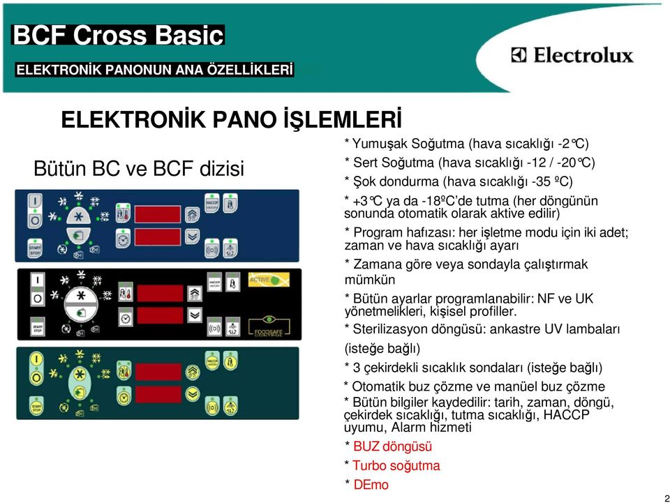 * Bütün ayarlar programlanabilir: NF ve UK yönetmelikleri, kişisel profiller.