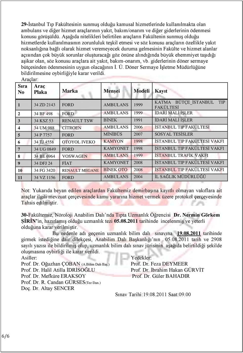 veremeyecek duruma gelmesinin Fakülte ve hizmet alanlar açısından çok büyük sorunlar oluģturacağı göz önüne alındığında büyük ehemmiyet taģıdığı aģikar olan, söz konusu araçlara ait yakıt,