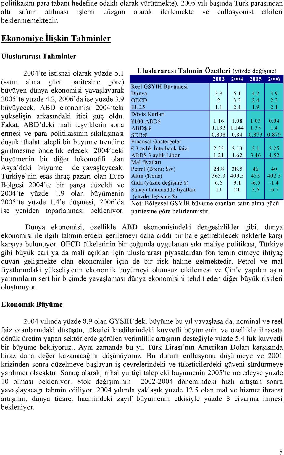 9 büyüyecek. ABD ekonomisi 2004 teki yükselişin arkasındaki itici güç oldu.