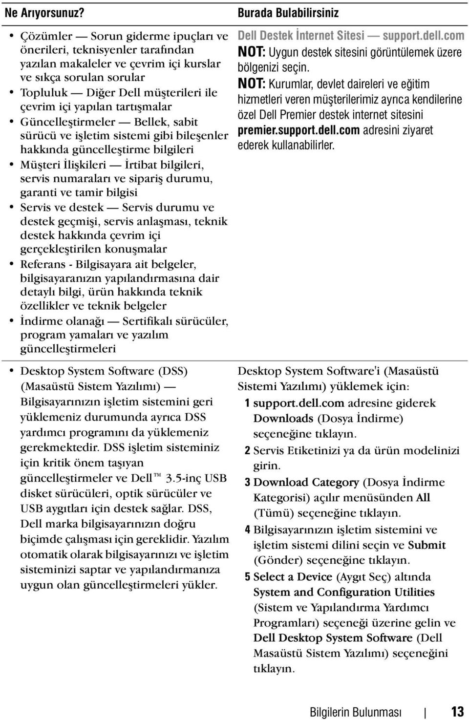 tartýþmalar Güncelleþtirmeler Bellek, sabit sürücü ve iþletim sistemi gibi bileþenler hakkýnda güncelleþtirme bilgileri Müþteri Ýliþkileri Ýrtibat bilgileri, servis numaralarý ve sipariþ durumu,