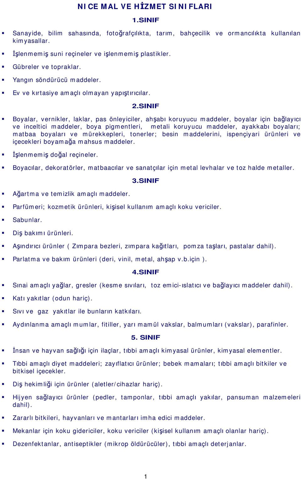 SINIF Boyalar, vernikler, laklar, pas önleyiciler, ah ab koruyucu maddeler, boyalar için ba lay c ve inceltici maddeler, boya pigmentleri, metali koruyucu maddeler, ayakkab boyalar ; matbaa boyalar