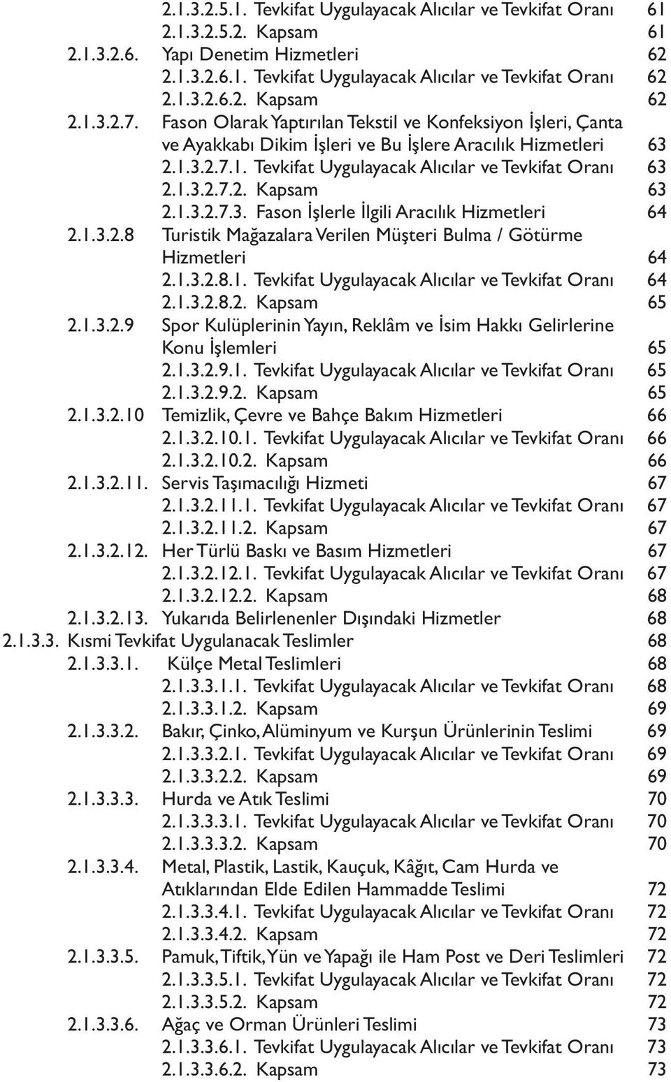 1.3.2.7.3. Fason İşlerle İlgili Aracılık Hizmetleri 64 2.1.3.2.8 Turistik Mağazalara Verilen Müşteri Bulma / Götürme Hizmetleri 64 2.1.3.2.8.1. Tevkifat Uygulayacak Alıcılar ve Tevkifat Oranı 64 2.1.3.2.8.2. Kapsam 65 2.