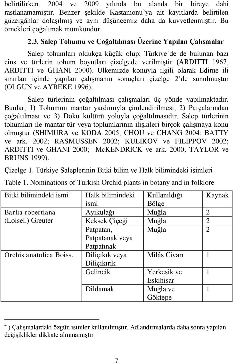 Salep Tohumu ve Çoğaltılması Üzerine Yapılan ÇalıĢmalar Salep tohumları oldukça küçük olup; Türkiye de de bulunan bazı cins ve türlerin tohum boyutları çizelgede verilmiģtir (ARDITTI 1967, ARDITTI ve