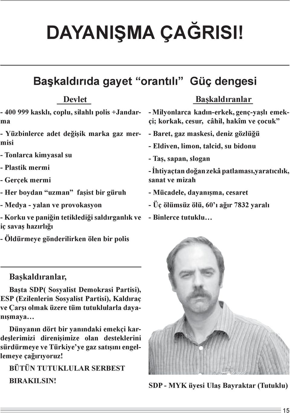 Her boydan uzman faşist bir güruh - Medya - yalan ve provokasyon - Korku ve paniğin tetiklediği saldırganlık ve iç savaş hazırlığı - Öldürmeye gönderilirken ölen bir polis Başkaldıranlar -