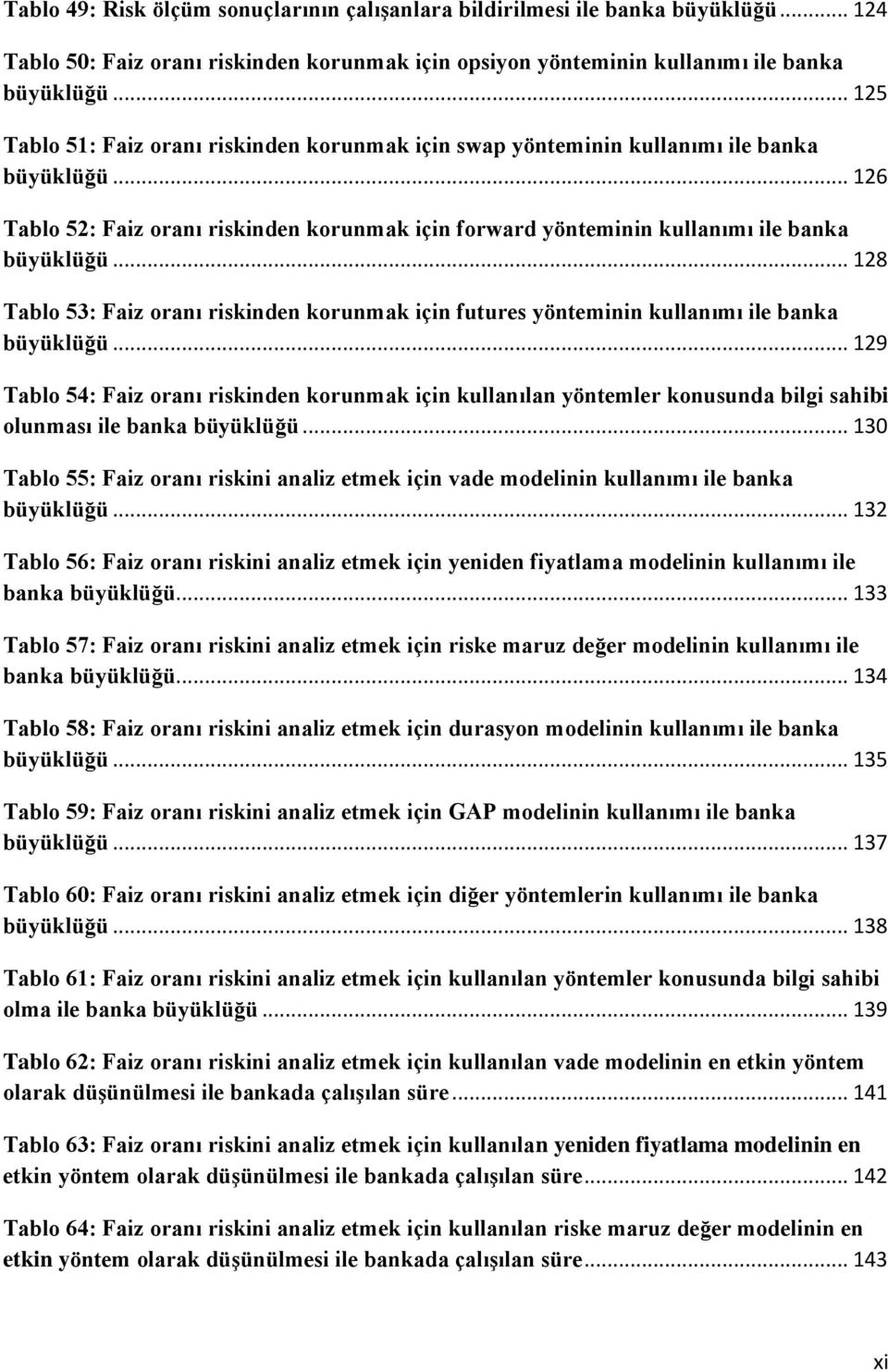 .. 128 Tablo 53: Faz oranı rsknden korunmak çn futures yöntemnn kullanımı le banka büyüklüğü.