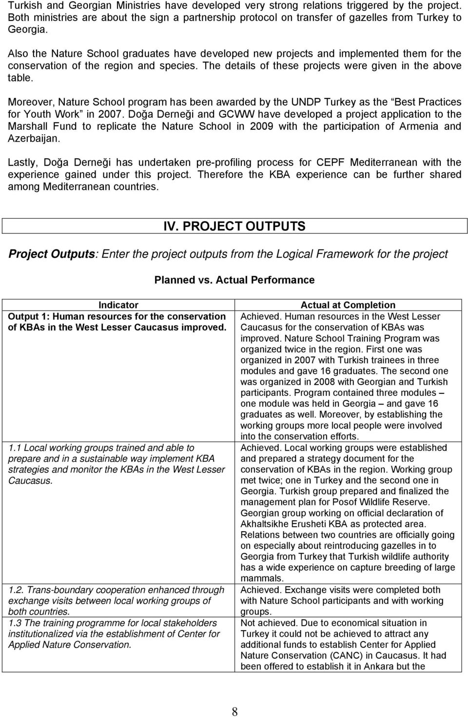 Moreover, Nature School program has been awarded by the UNDP Turkey as the Best Practices for Youth Work in 2007.