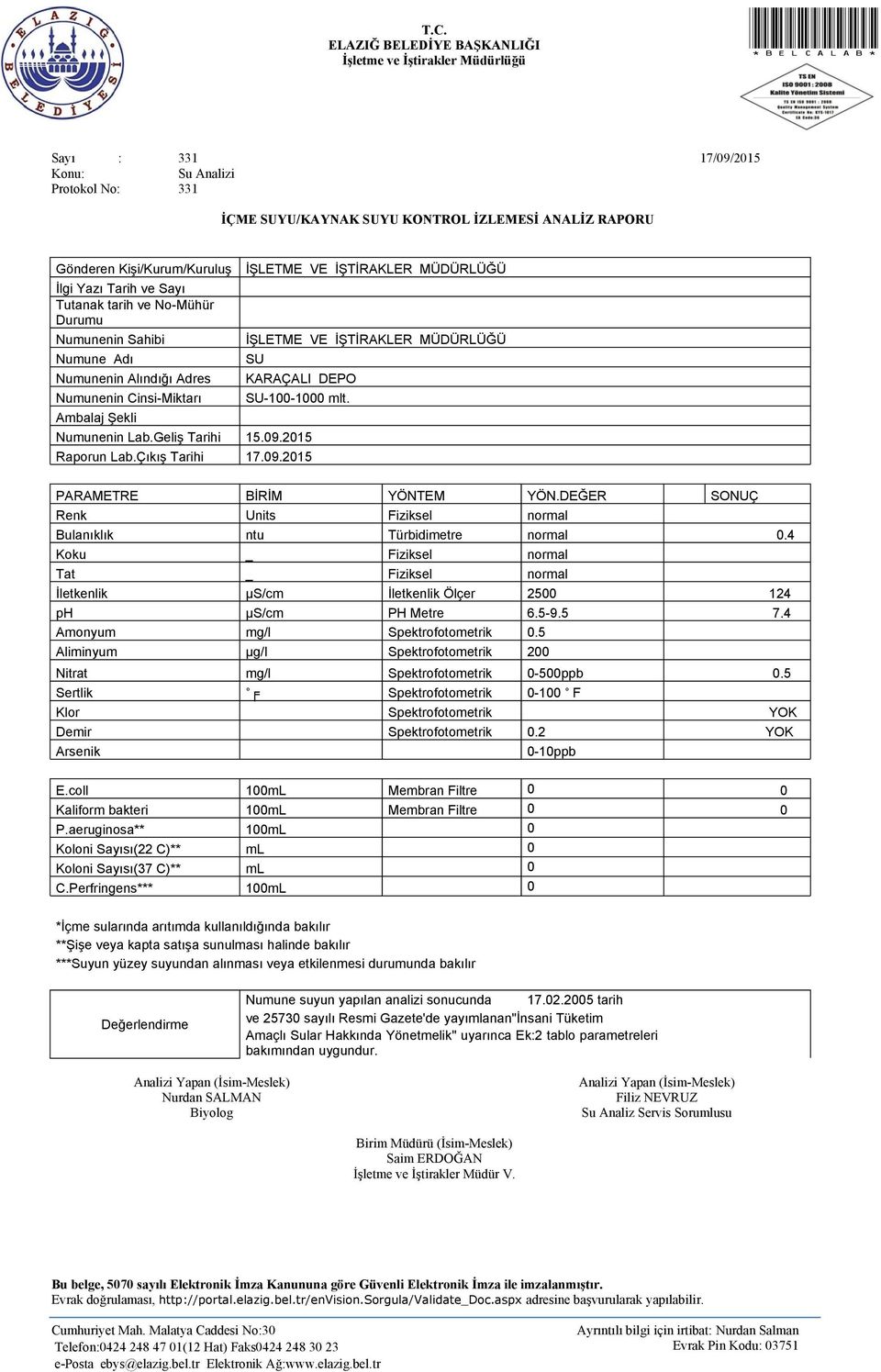 4 İletkenlik µs/cm İletkenlik Ölçer 2500 124 ph µs/cm PH Metre 6.5-9.5 7.