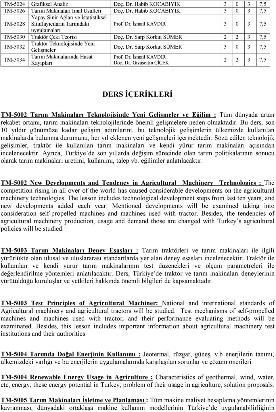 Dr. İsmail KAVDIR Kayıpları Doç. Dr.